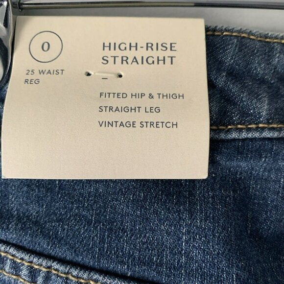 Universal Thread Womens Blue Dark Wash Denim High-Rise Straight Jeans 0/25R - Picture 4 of 9